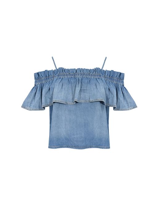 Blusa Bloch in denim di cotone PINKO | 106568 A37KPJO